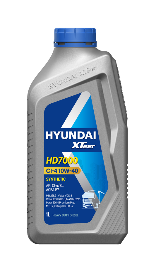 HYUNDAI XTEER ENGINE OIL HD7000 CI-4 15W40 6L FOR DIESEL ENGINE, SYNTHETIC 1011012 1061002
