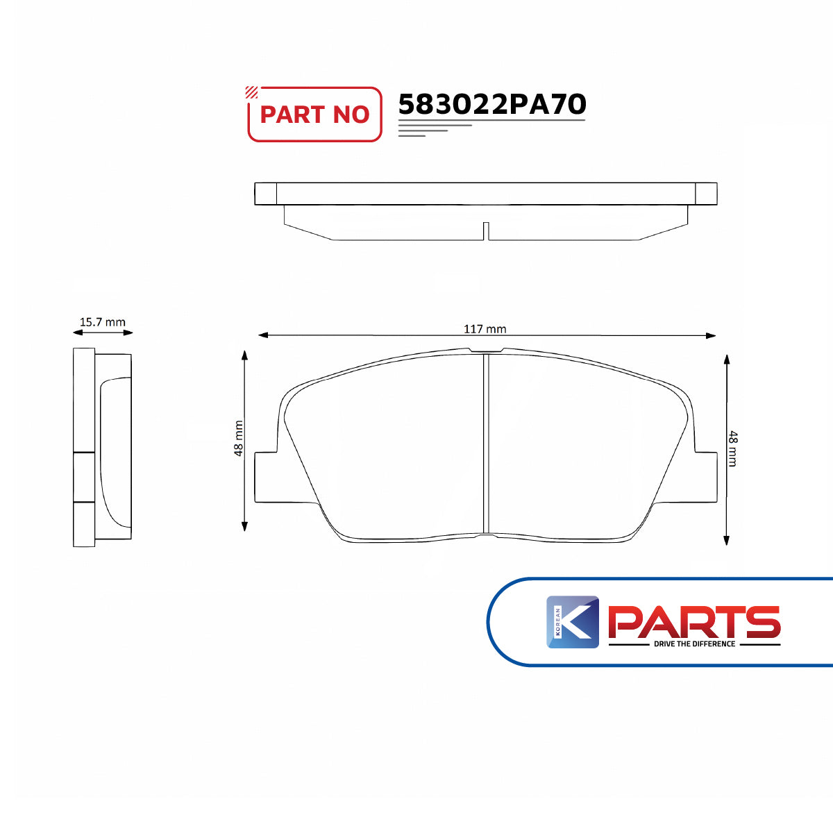 HYUNDAI SANTA FE 12 D4HB 2200CC-REAR WHEEL BRAKE PAD SET- 583022PA70